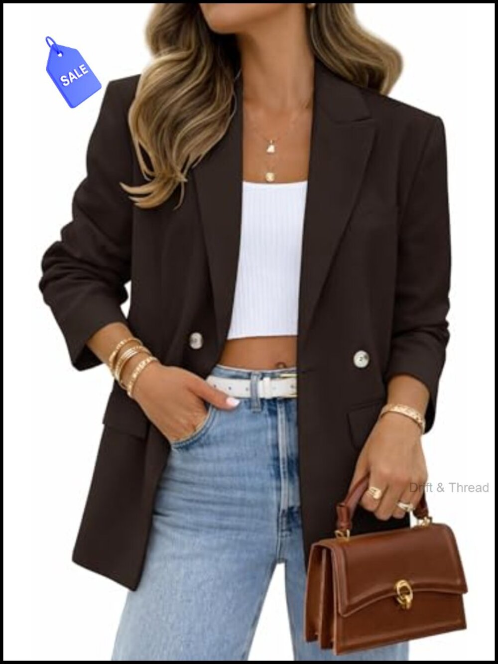 Women's Open Front Blazer Long Sleeve Business Casual Suit Jacket